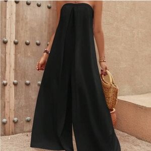 Zara Elegant Black Strapless Jumpsuit-XL